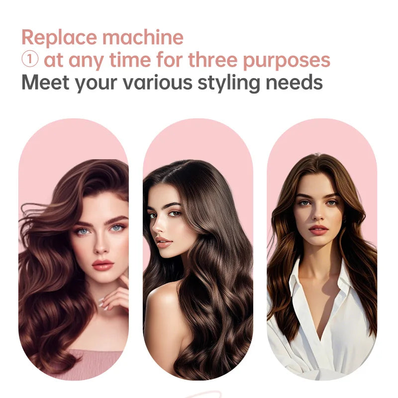 Automatic Rotating Hair Curler – 32mm Ceramic Wave Curling Iron with Interchangeable Barrels