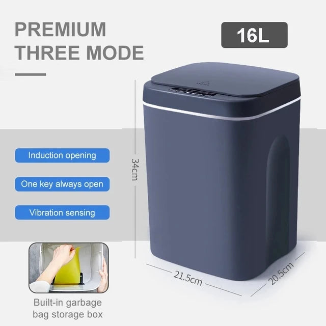 12L/14L/16L/20L/24L Touchless Smart Trash Can – Waterproof Sensor Waste Bin for Home Recycling