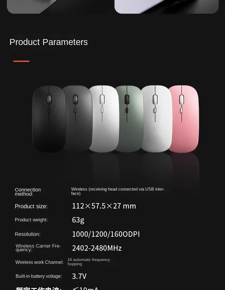 Bluetooth Wireless Mouse with Rechargeable Battery – Universal Dual-Hand Use