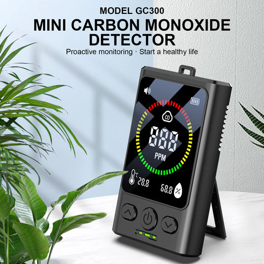 Portable Carbon Monoxide Detector with LCD Display, 85dB Alarm, Temp & Humidity Monitor, USB-C Rechargeable