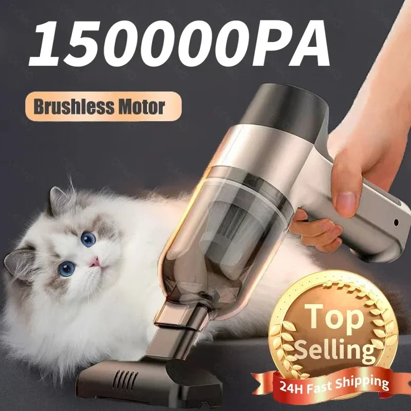 CENRR Handheld Vehicle Vacuum Cleaner – Brushless Motor, Multi-Nozzle Car & Home Cleaner