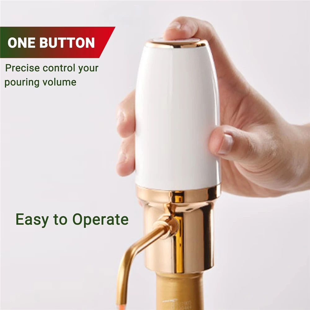 Electric Wine Decanter & Aerator – Instant USB Rechargeable Automatic Wine Pourer for Home Bar