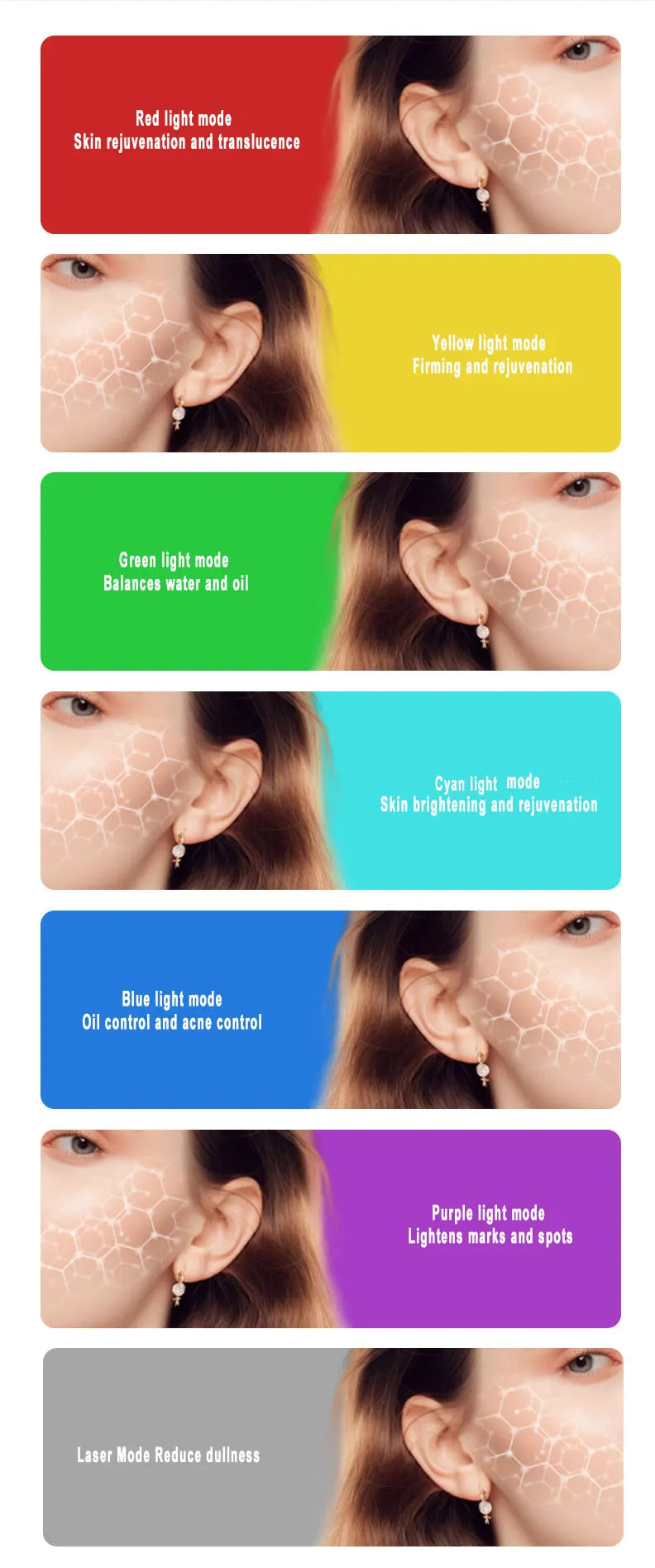 SOSCHI Home Use LED Beauty Mask – 7-Color Skin Rejuvenation & Brightening