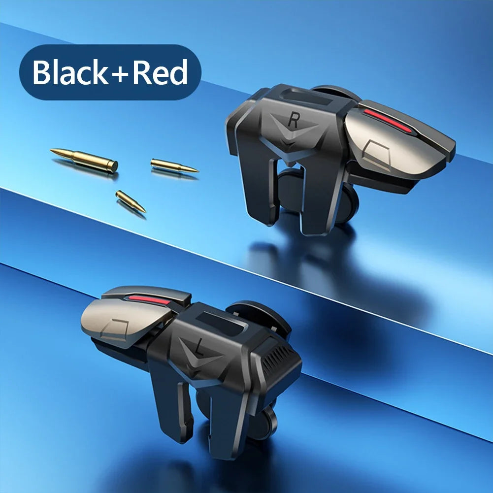 6-Finger Mobile Gaming Trigger Kit – PUBG Physical Buttons + Finger Sleeves for iOS & Android
