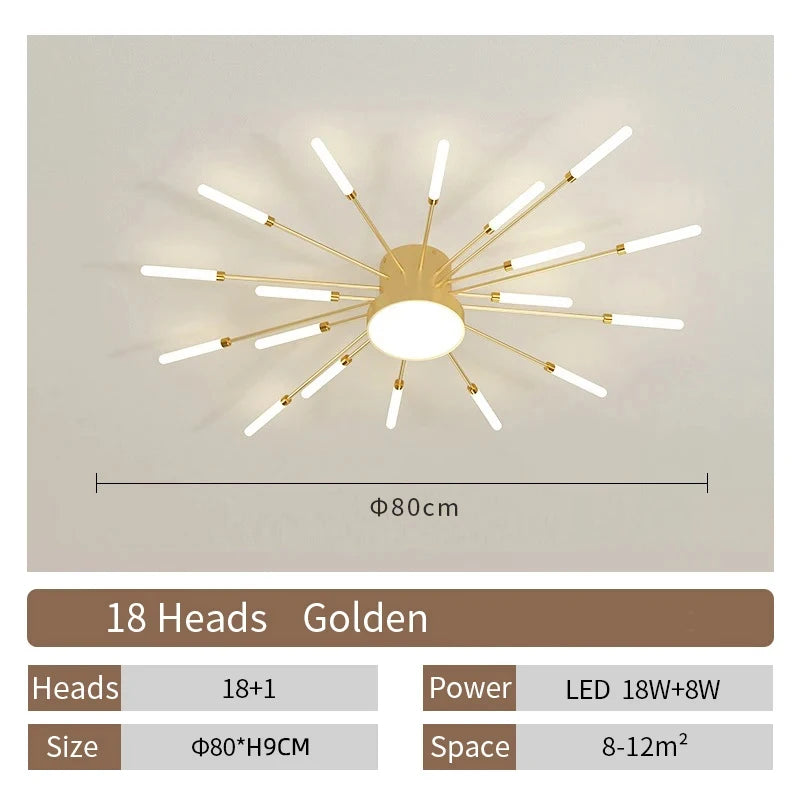 AuroraRealm Modern Black LED Ceiling Light | Large Diameter, Remote Control