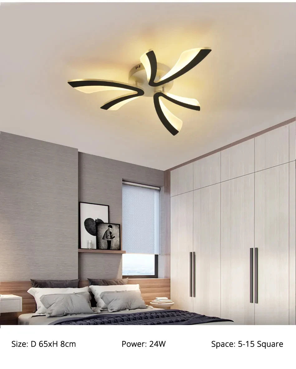 JAYGIY LIGHT Butterfly LED Ceiling Light | Dimmable Remote Control, Modern White