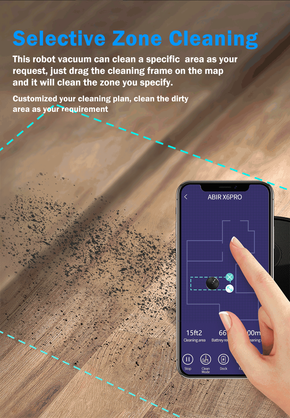 ABIR X6 Pro Robot Vacuum & Mop Combo – 6000Pa Power, Visual Mapping, Voice Control