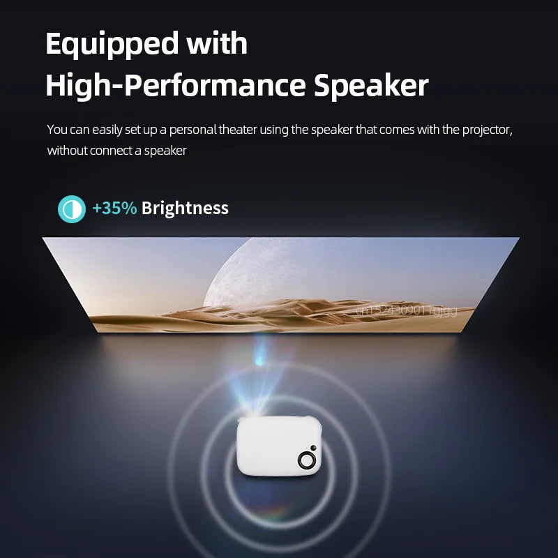 A2000 Compact Mini Projector – 1000 Lumens LED, HDMI Input, Home Entertainment