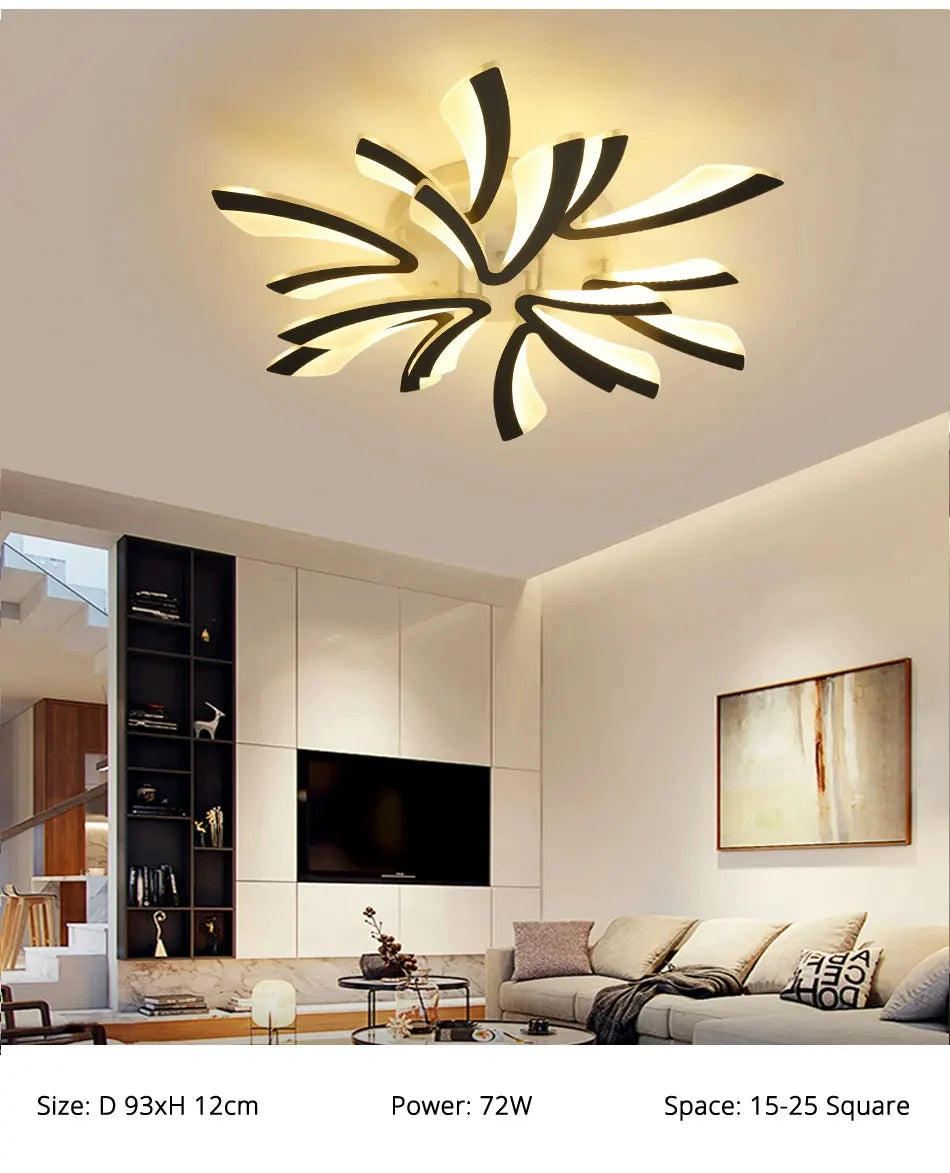 JAYGIY LIGHT Butterfly LED Ceiling Light | Dimmable Remote Control, Modern White