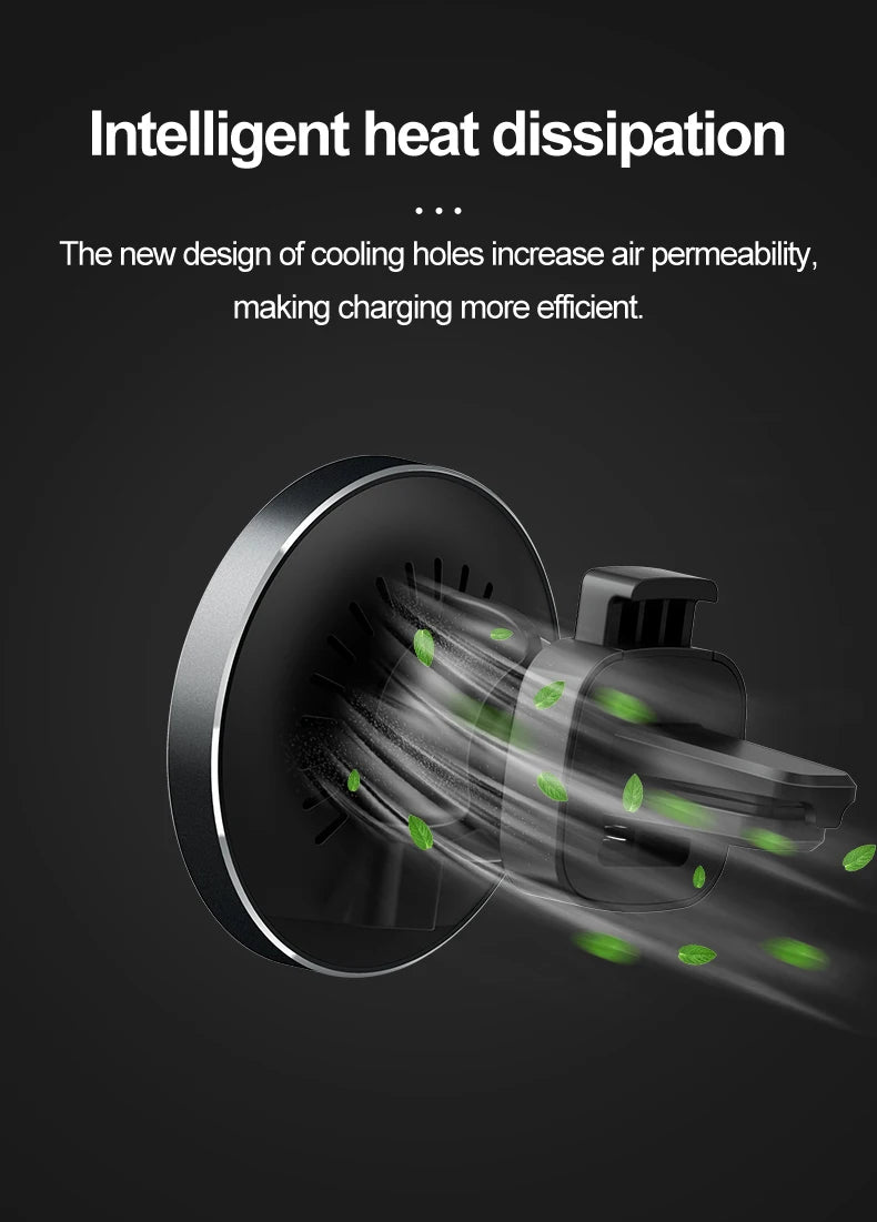 VIKEFON 30W Magnetic Wireless Car Charger with Vent Mount for iPhone
