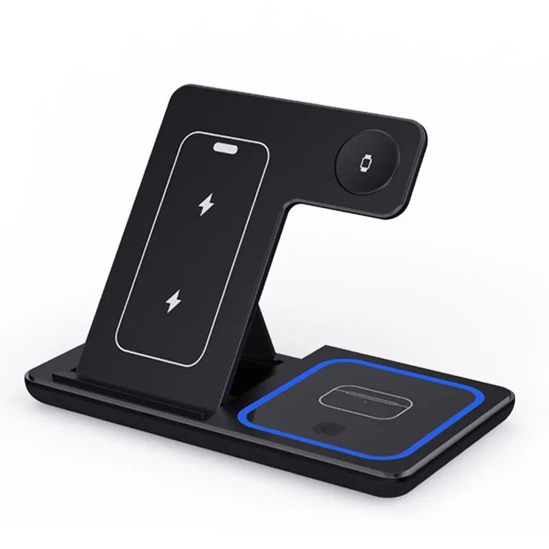 3-in-1 Foldable Fast Wireless Charger for iPhone, Watch & AirPods
