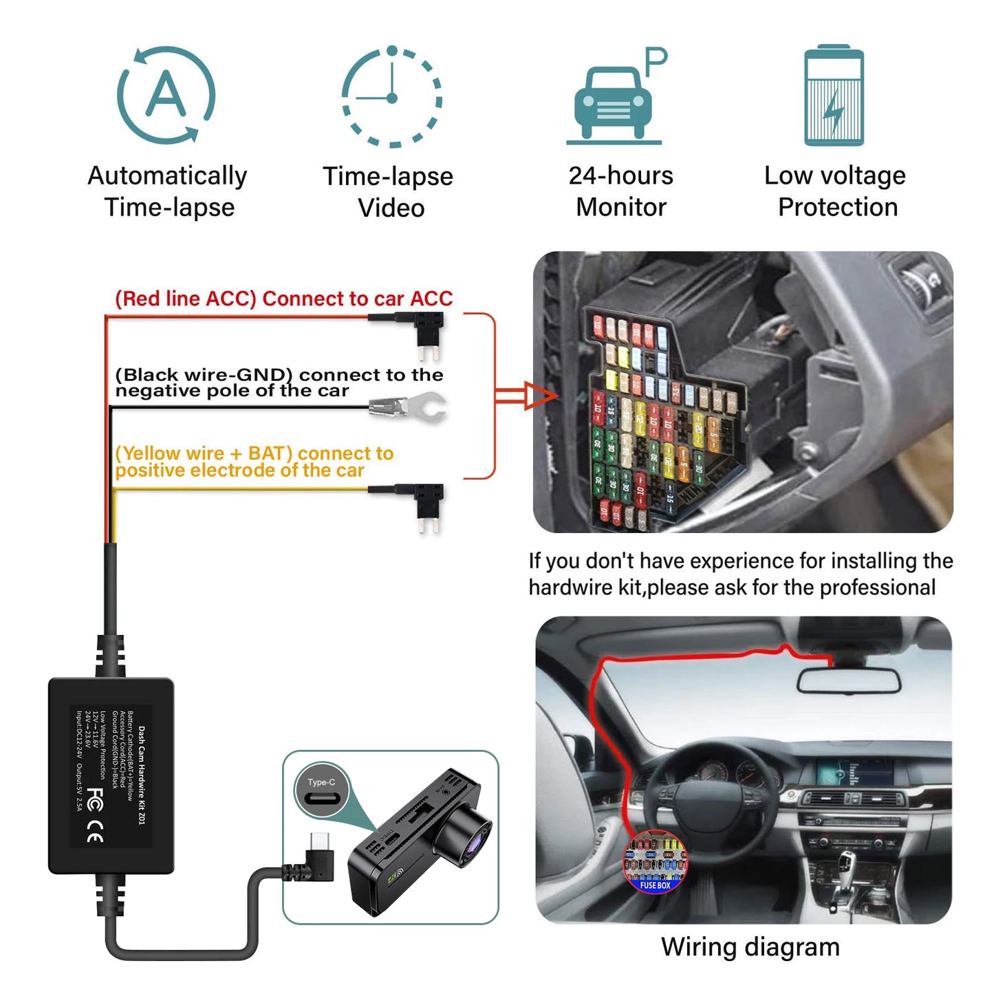 GMAIPOP 4K Dash Cam with GPS – Front & Rear Car DVR, WiFi, Night Vision & Parking Monitor