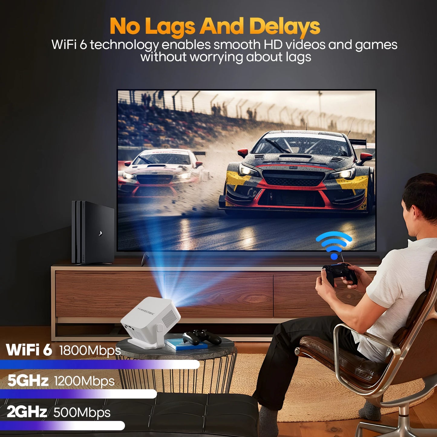 HY300 Max Smart Projector – Android 14, 400 ANSI, Auto Focus & Keystone