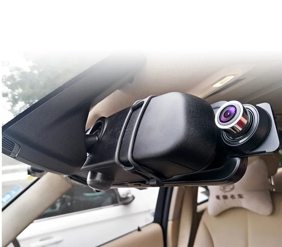 10″ 4K Rearview Mirror Dash Cam with WiFi & GPS – Front 4K + Rear 1080P Streaming DVR