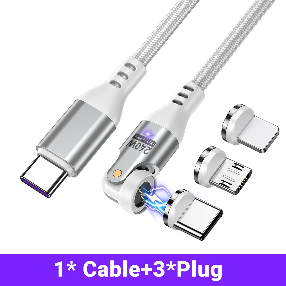 240W PD Magnetic Charging Cable – 48V 5A USB-C for Laptops, Phones & Tablets