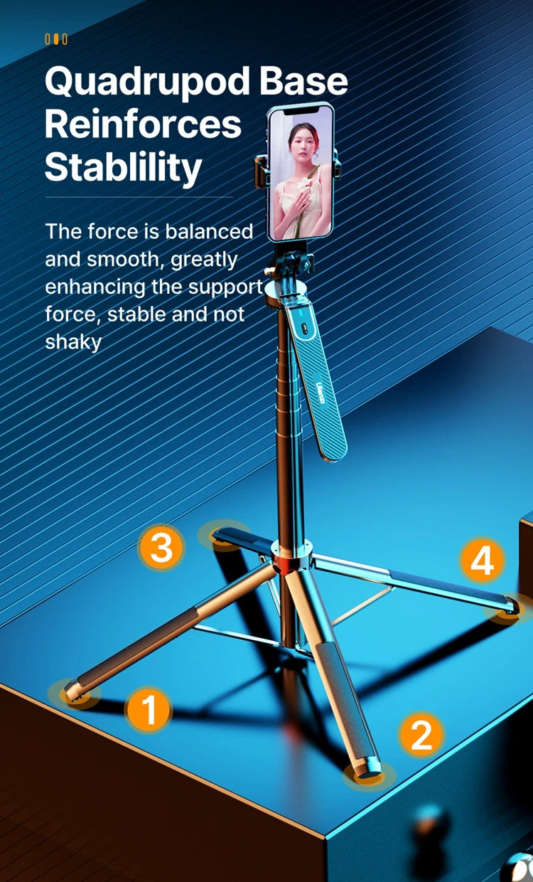 Ulanzi 1.8M Smartphone Selfie Stick Tripod – Bluetooth Remote & 360° Head