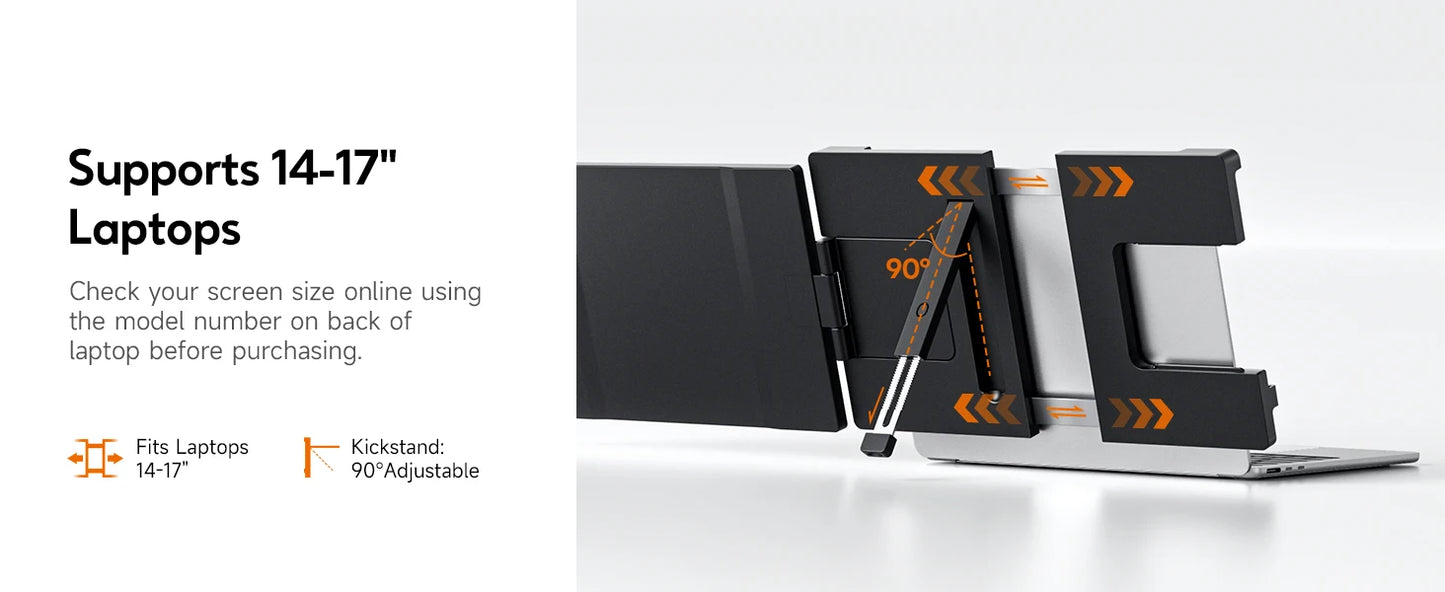 Dopesplay 14″ Dual Screen Laptop Extender | 1200P IPS 16:10 | USB-C Plug & Play | Portable Monitor