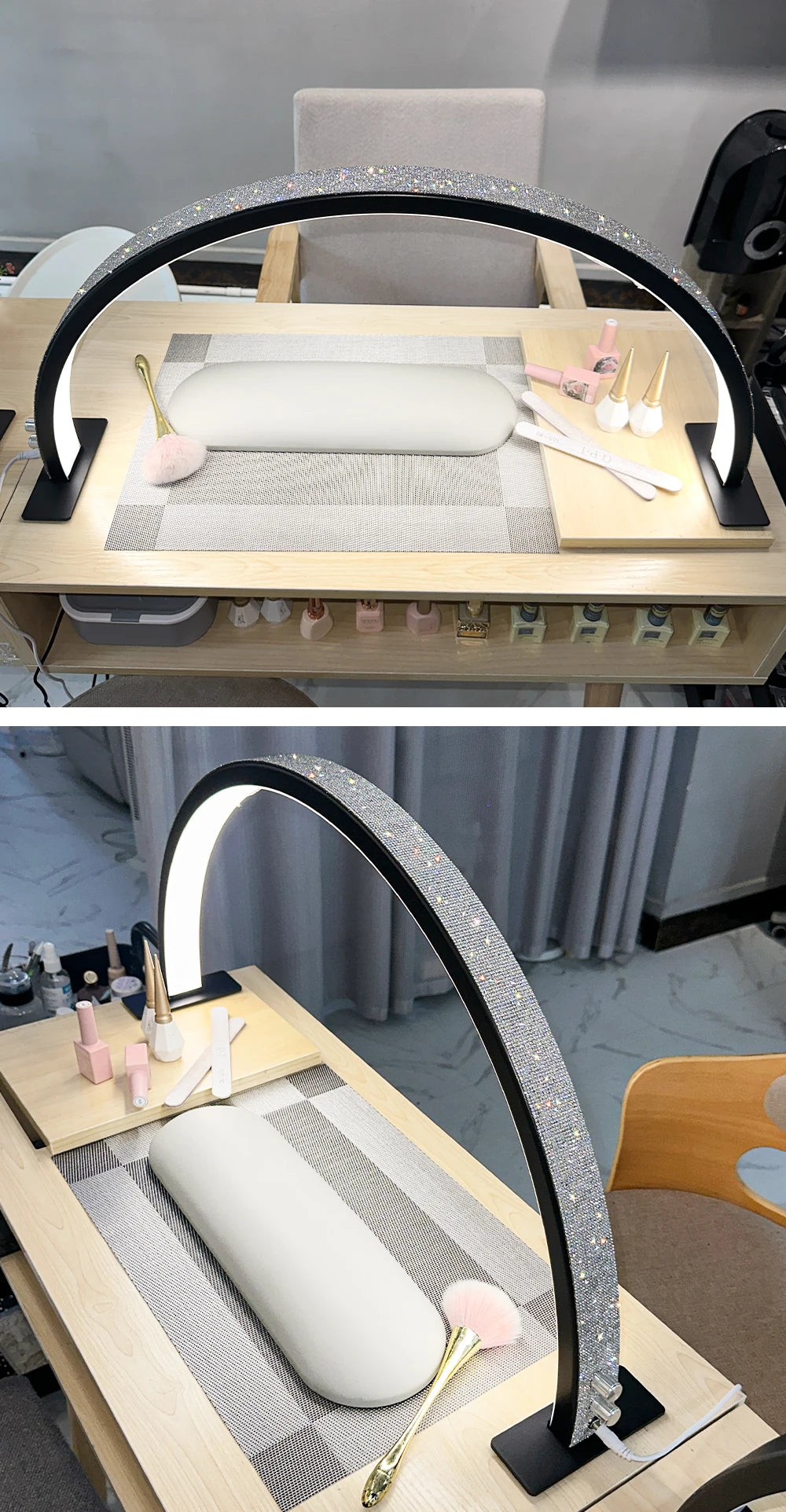 Half Moon LED Manicure Lamp 50W | Modern Nail Desk Light, Salon & Home