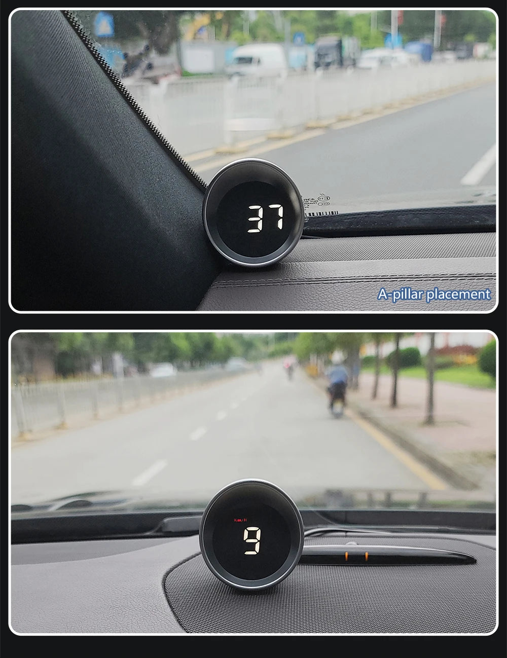 GPS Car Head-Up Display HUD – Digital Speedometer with Compass, Mileage & Fatigue Alert (Universal Fit)