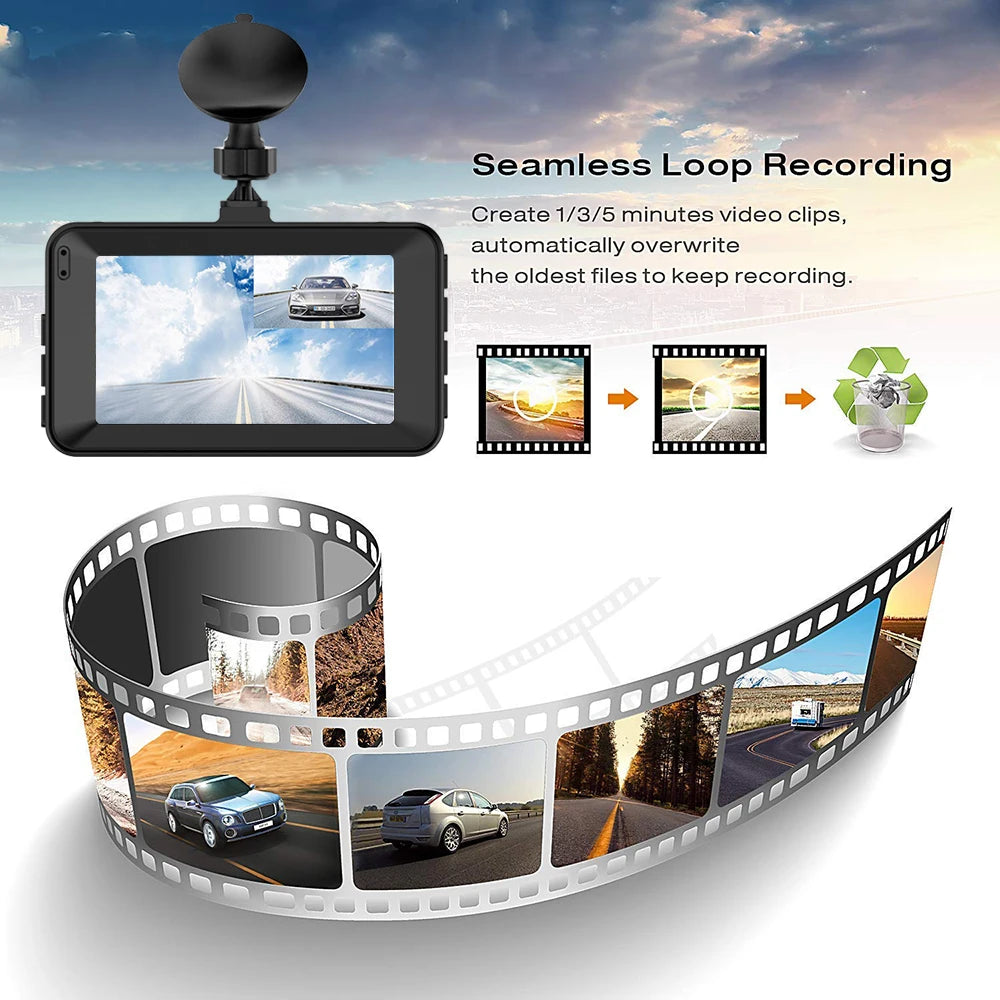 XUSHIDZ Q18 / Q18 PRO 1080P Dash Cam – Dual Camera Car DVR with Night Vision & Parking Monitor