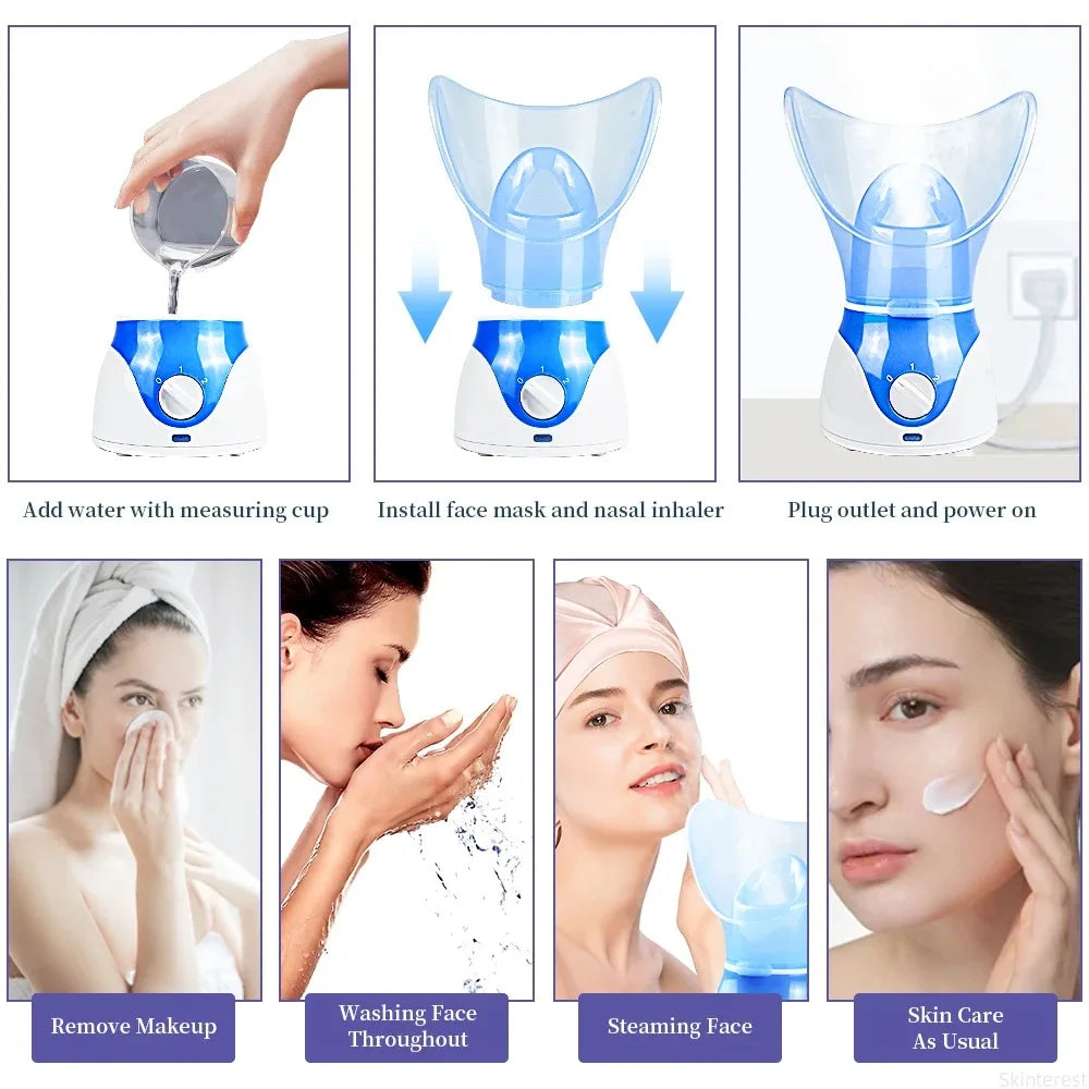 KEMOKO Electric Face Steamer – Moisturising Facial Sauna with Pore Cleansing