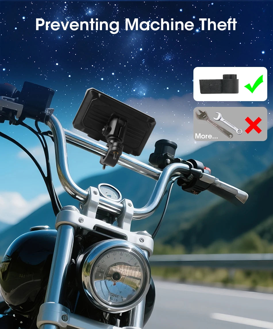 Jansite 5” IPX7 Motorcycle / Car Smart Display – Wireless CarPlay, Android Auto & MirrorLink