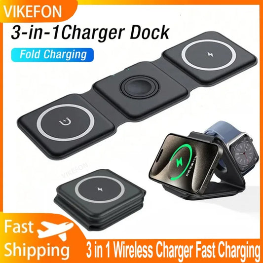 3 in 1 Phone Charge Dock Desktop Wireless Charger for Iphone