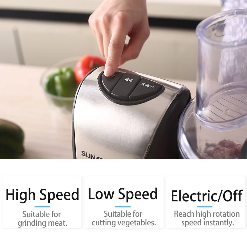 SUNATUR 1.8L Electric Food Processor 350W – Multi-Function Slicer, Shredder & Grinder