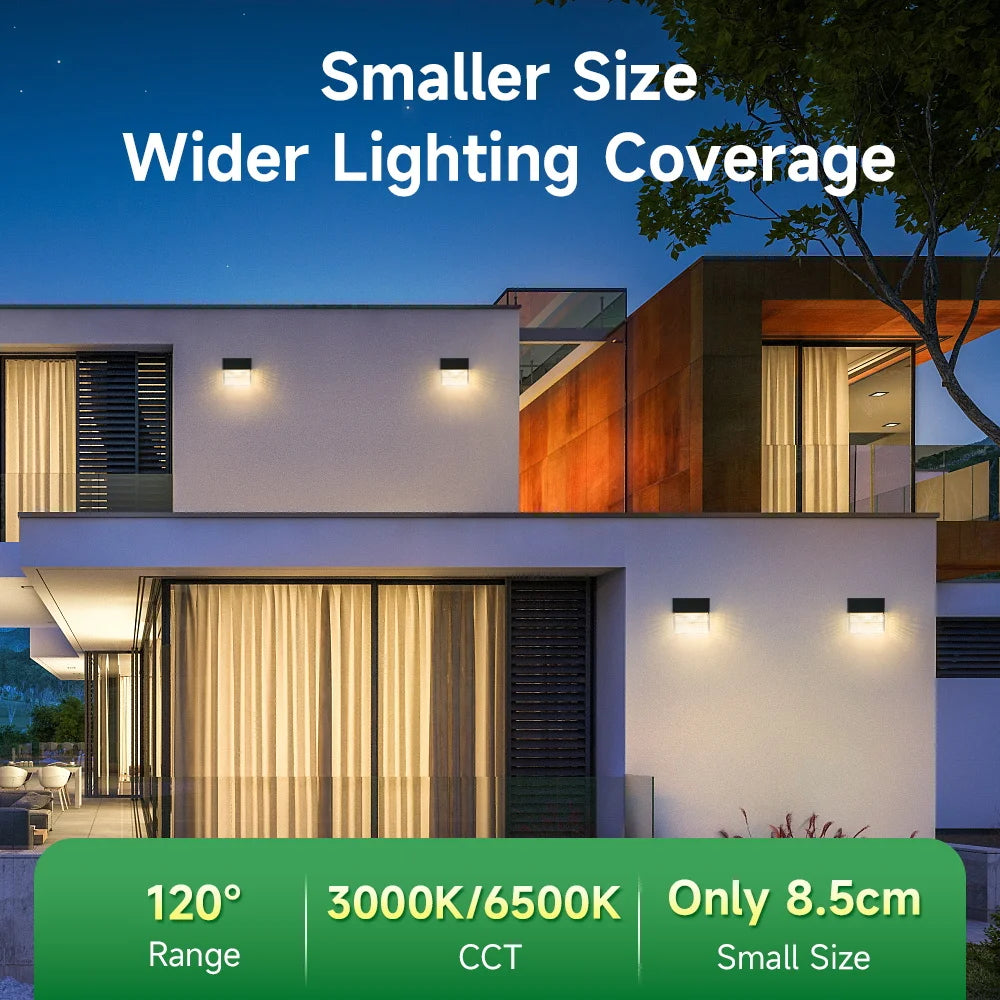 CHENBEN Solar LED Wall Light | IP65 Waterproof Outdoor Wall Lamp, Warm/RGB
