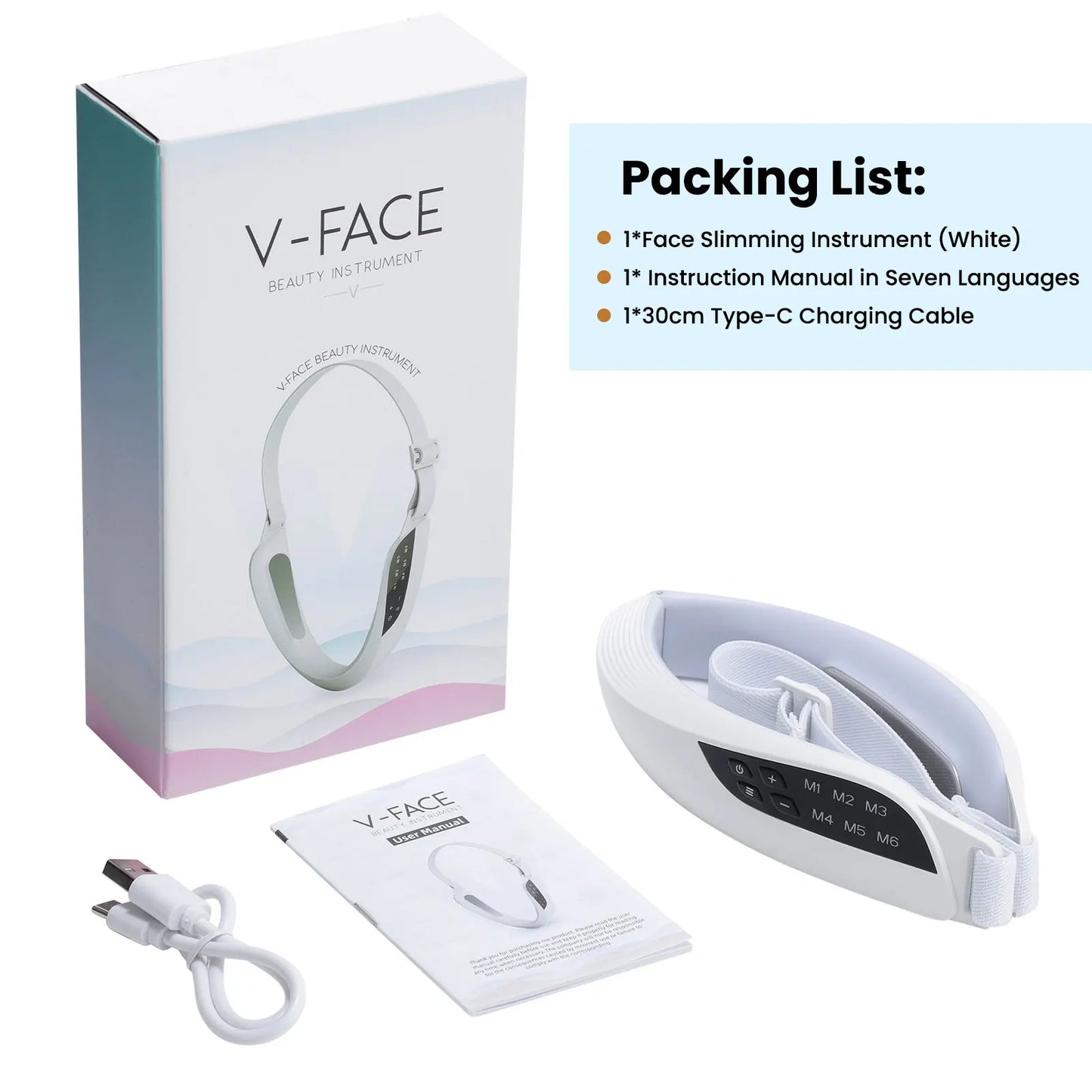 Hailicare Facial Lifting Instrument – EMS Vibration V-Face Slimming Belt