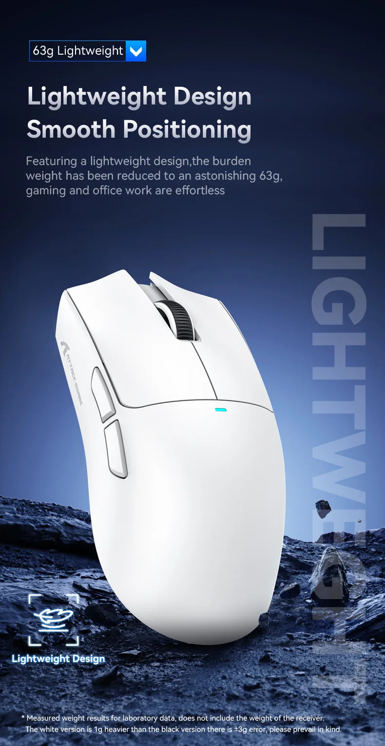 Attack Shark X11 Triple-Mode Wireless Gaming Mouse – PAW3395, 22,000 DPI, Magnetic Charging Dock