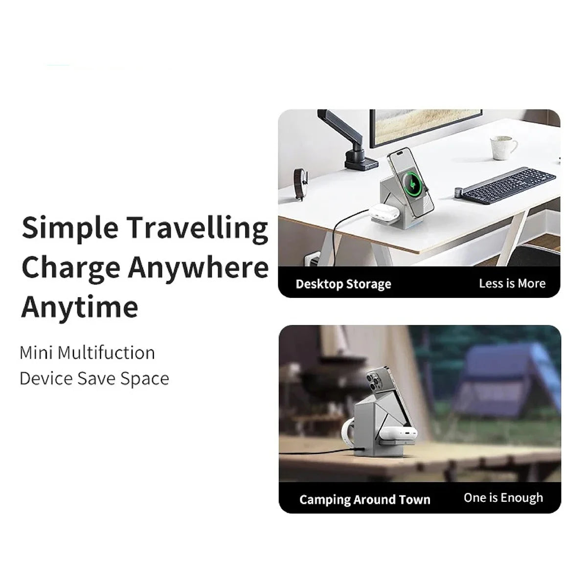 15W Qi2 Magnetic Wireless Charging Station for iPhone, Apple Watch & AirPods