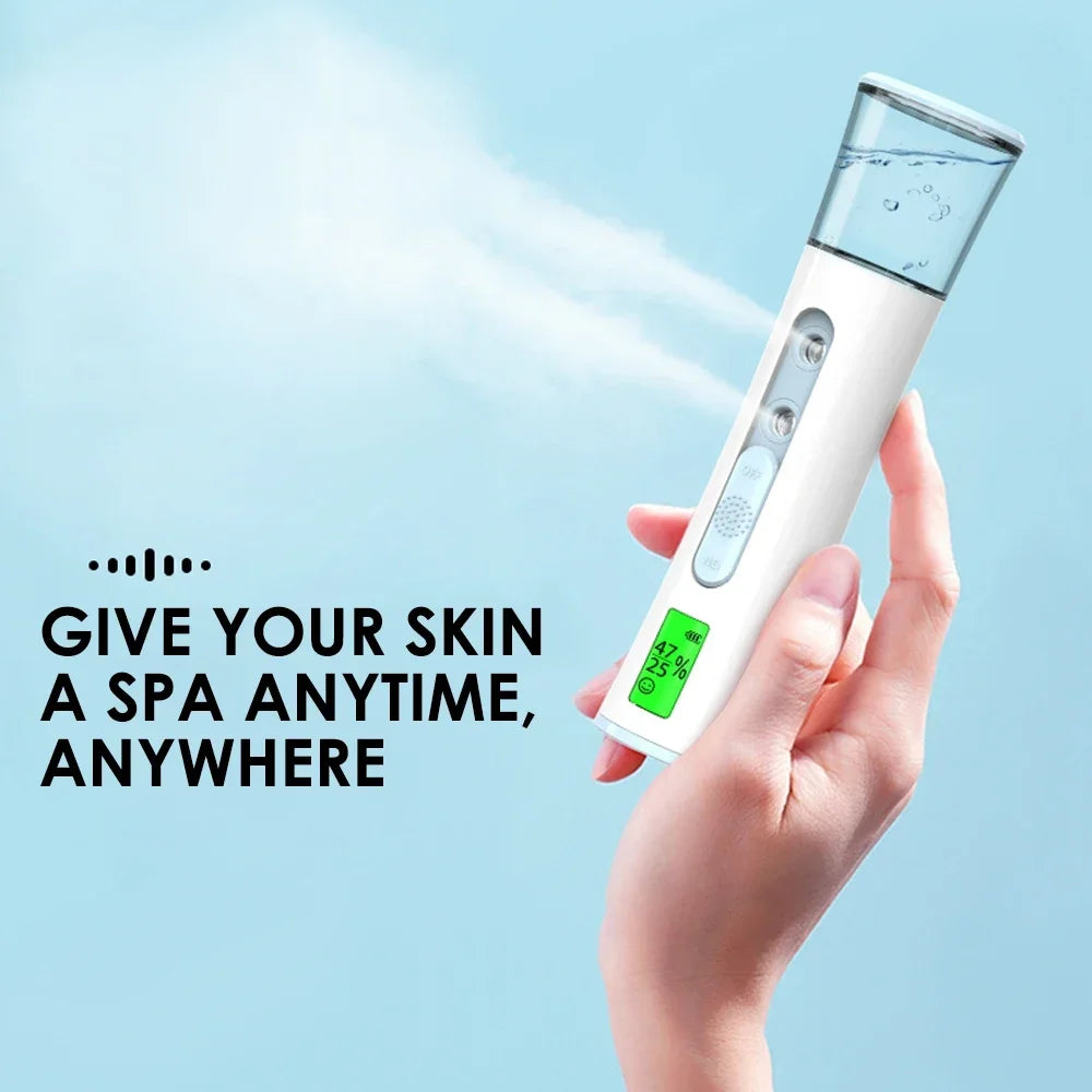 EDIFOLLY Nano Facial Mister – Dual Nozzle Portable Skin Moisturiser with LED Display