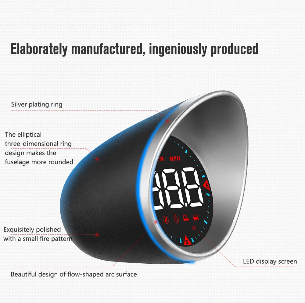 GPS Car Head-Up Display HUD – Digital Speedometer with Compass, Mileage & Fatigue Alert (Universal Fit)