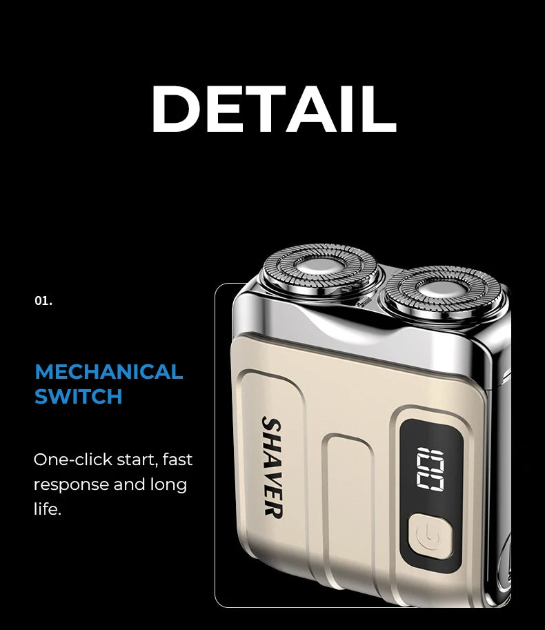 DUTRIEUX R18 Men’s Electric Smart Shaver – Waterproof, Global Voltage, Cordless