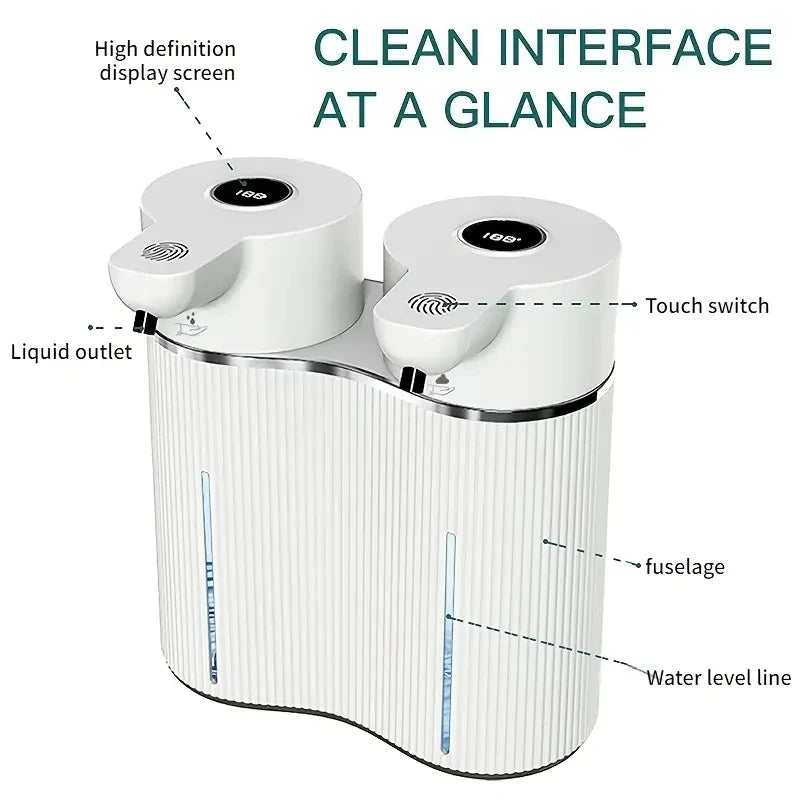 Double-Head Automatic Soap Dispenser – Touchless Foam & Liquid Smart Dispenser 800ml
