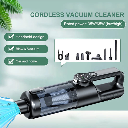 Alloet 2-in-1 Car Vacuum Cleaner & Compressed Air Duster – 17000Pa Suction, Rechargeable