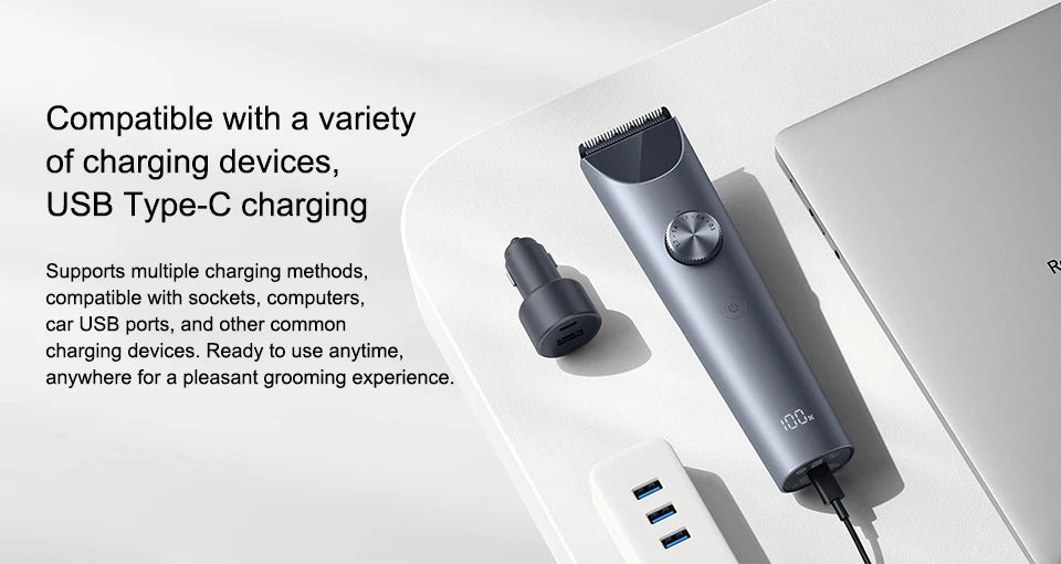 Xiaomi Hair Clipper 2 – USB-C Fast Charging, 19 Length Settings, Digital Display