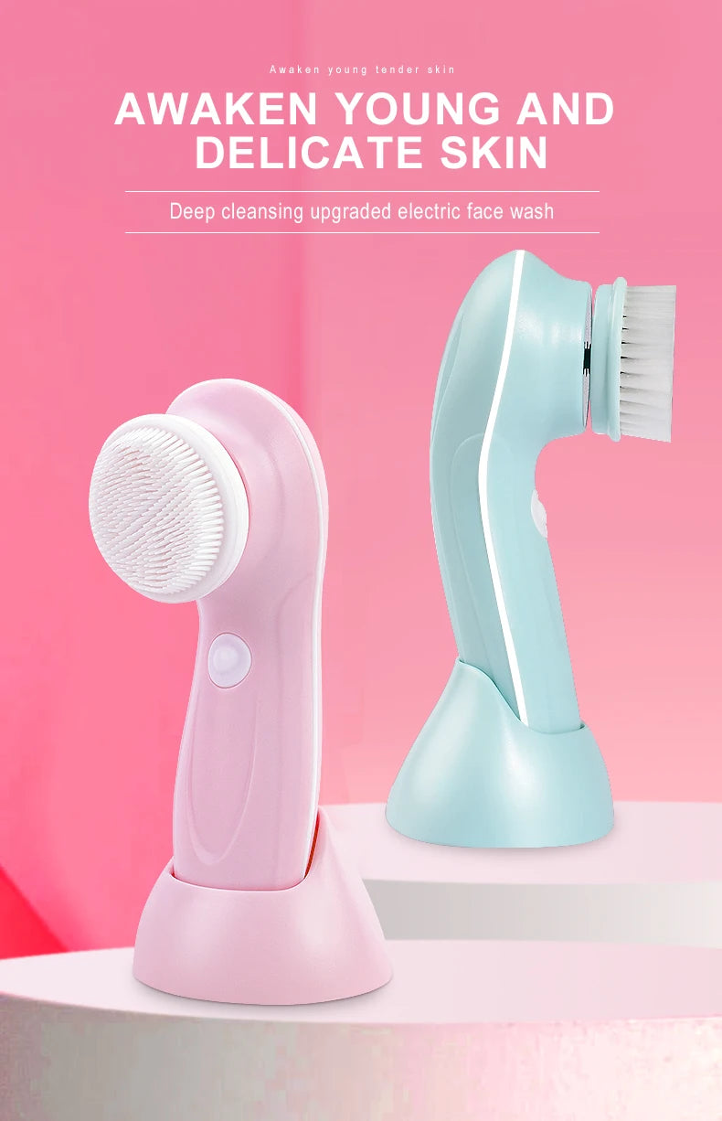 All-in-One Facial Cleansing Brush – Waterproof Exfoliating Face Cleaner