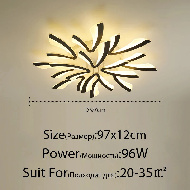 JAYGIY LIGHT Butterfly LED Ceiling Light | Dimmable Remote Control, Modern White