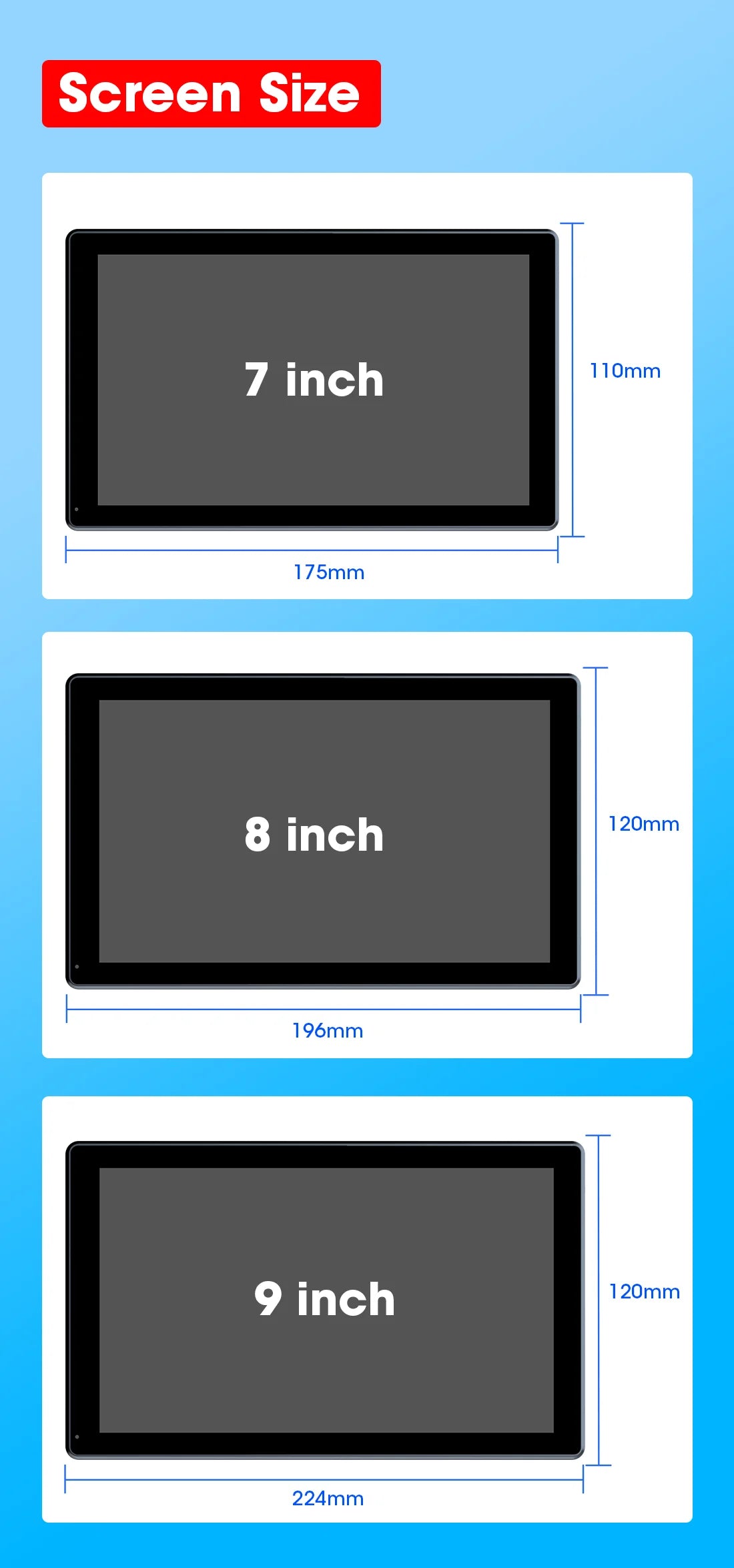 Jansite Smart Car Monitor with Wireless CarPlay & Android Auto – 7–9 Inch