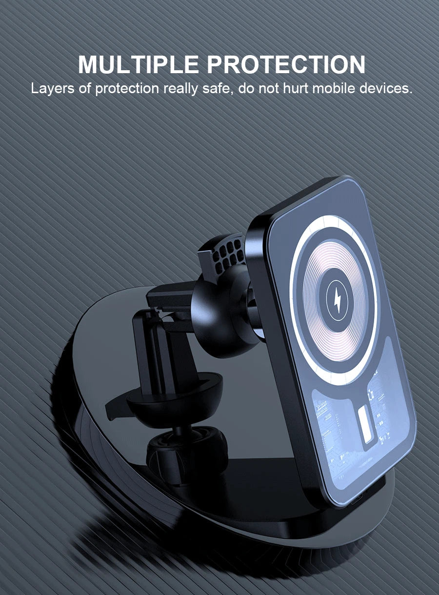 VIKEFON 30W Magnetic Car Phone Holder Charger – iPhone Fast Wireless Charging