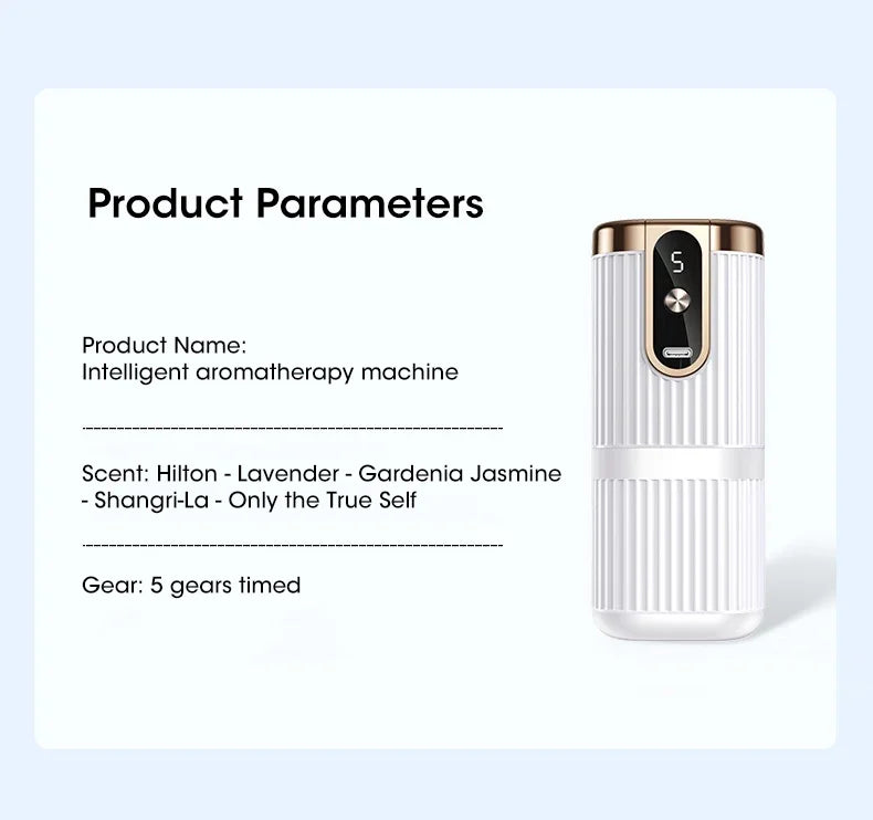 Mini Aromatherapy Machine Intelligent Essential Oil Diffuser USB Charging Five Level Adjustment Room Toilet Air Humidification