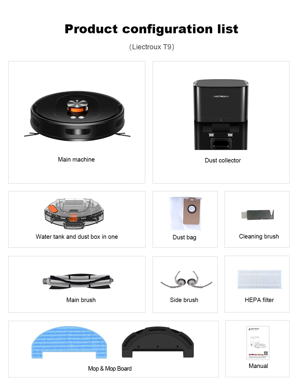 Liectroux T9 Robot Vacuum & Mop – 6500Pa LiDAR Mapping, Self-Empty Station, Dual-Band WiFi