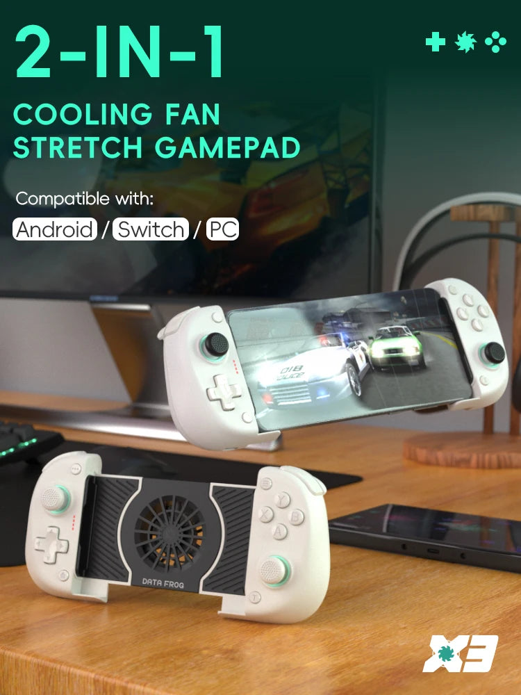 X3 Wireless Gaming Controller for Android – Hall Joystick Mobile Gamepad with Cooling