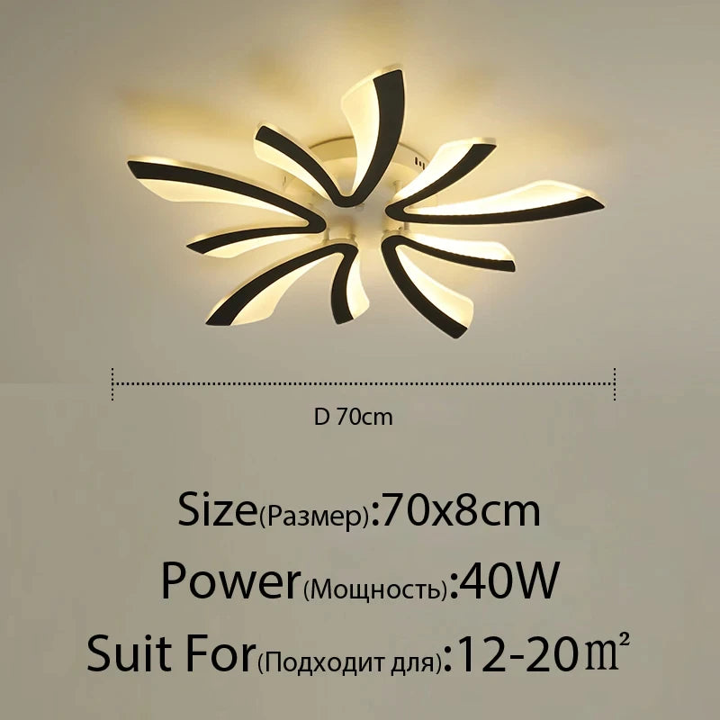 JAYGIY LIGHT Butterfly LED Ceiling Light | Dimmable Remote Control, Modern White