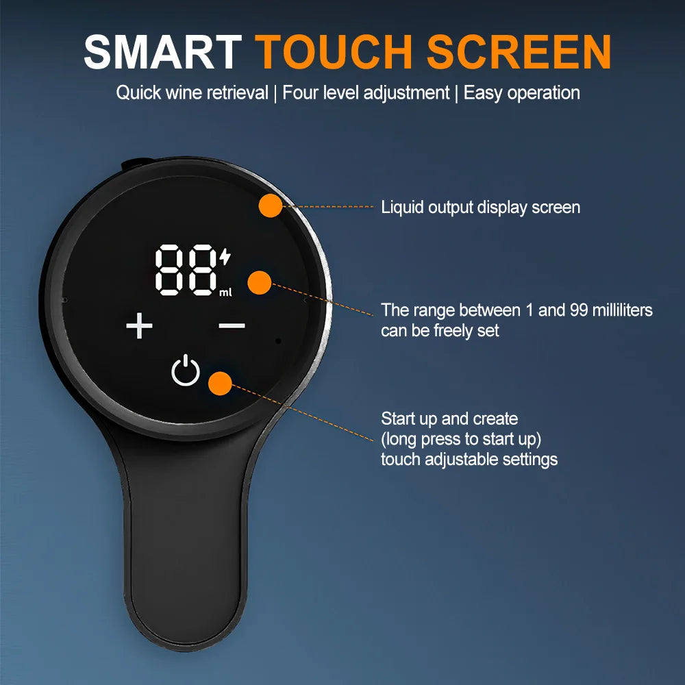 Smart Electric Wine Pump – Touch Control Rechargeable Wine Dispenser