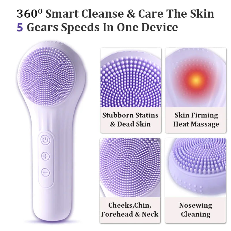 Sonic Facial Cleansing Brush SK0308 – USB Rechargeable Deep Pore Cleanser
