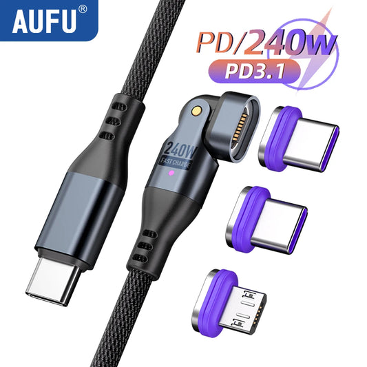 240W Magnetic USB-C to USB-C Fast Charging Cable | PD 3.1 Power Delivery