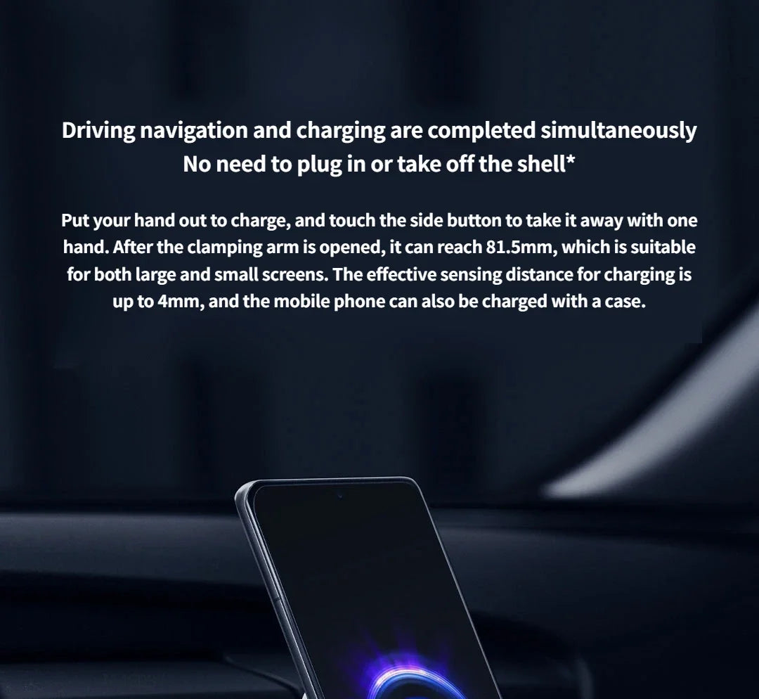Xiaomi 30W Wireless Car Charger – Smart Auto-Clamp Fast Charging Phone Holder